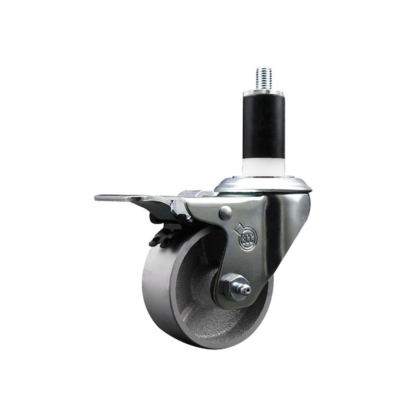 3'' Semi Steel Swivel 1-3/8'' Expanding Stem Caster Total Lock Brake